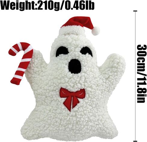 Ghost Pillow Plush, 12 inch Cute Ghost Halloween Christmas Party Throw Pillows, Stuffed Ghost Shaped Decorative Spooky Pillows Outdoor Home Cushion Decorations (Ghost) in Saudi Arabia
