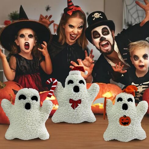 Ghost Pillow Plush, 12 inch Cute Ghost Halloween Christmas Party Throw Pillows, Stuffed Ghost Shaped Decorative Spooky Pillows Outdoor Home Cushion Decorations (Ghost) in Saudi Arabia