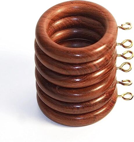 Premium Wooden Curtain Rings for Window and Door Decoration (24 Pieces) Wood Drapery Rings | Inner Dia 1.75 Inch and Outer Dia 2.5 Inch | Beech Wood in Saudi Arabia