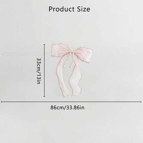 2 Pcs Bowknot Curtain Tiebacks, Butterfly Curtain Ties with Pearls, Sweet Bow Curtain Holdbacks Buckles for Home Decorative (Pink) in Saudi Arabia
