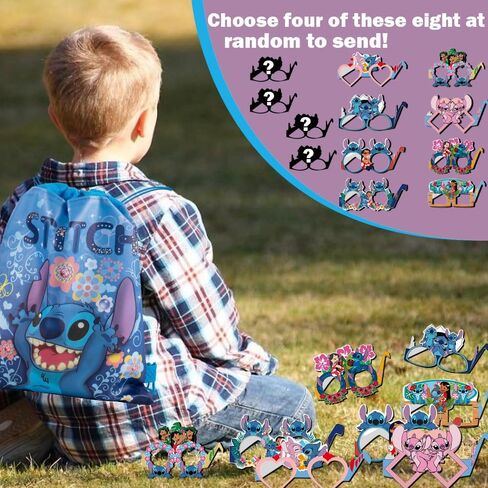 Stitch Merchandise Gift Set for Girls Drawstring Bag, Stickers, Lanyard, Necklace, Bracelet, Keychain and Button Pin in Saudi Arabia