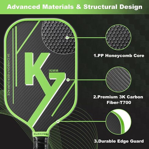 T700 3K Pickleball Paddle Carbon Fiber- USA Standard Pickle Ball Paddle，Enhanced Sweet Spot Pickleball Paddle, Honeycomb Core Paddle, 16mm Pickleball Rackets for Adults & Pros (Single) in Saudi Arabia