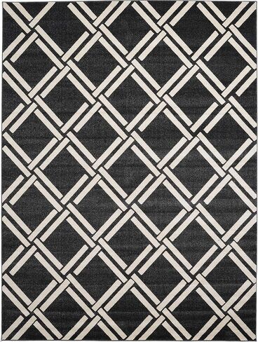 Unique Loom Trellis Collection Geometric Modern Black Area Rug (9' 0 x 12' 0) in Saudi Arabia
