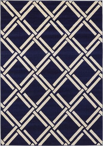 Unique Loom Trellis Collection Geometric Modern Black Area Rug (9' 0 x 12' 0) in Saudi Arabia