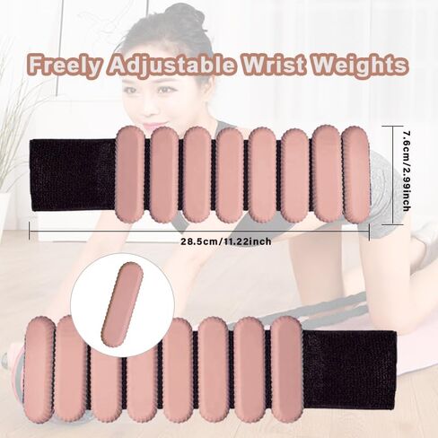 Ankle Weights for Women Men, Adjustable Wrist Weighted Bracelet for Home Gym Workout, Walking, Running, Travel, Pilate, Yoga, Exercise,Barre,Strength Training, Set of 2 (1Lb Each) in Saudi Arabia