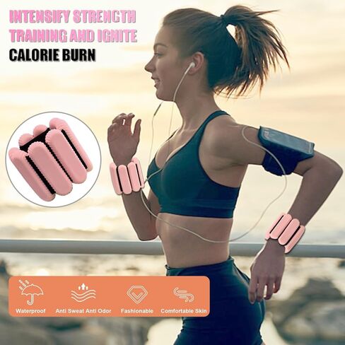 Ankle Weights for Women Men, Adjustable Wrist Weighted Bracelet for Home Gym Workout, Walking, Running, Travel, Pilate, Yoga, Exercise,Barre,Strength Training, Set of 2 (1Lb Each) in Saudi Arabia