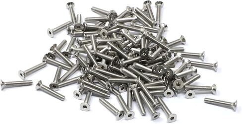 iexcell 100 Pcs M3 x 18mm Thread Pitch 0.5 mm Stainless Steel 304 Hex Socket Flat Head Cap Screws Bolts Kit in Kuwait