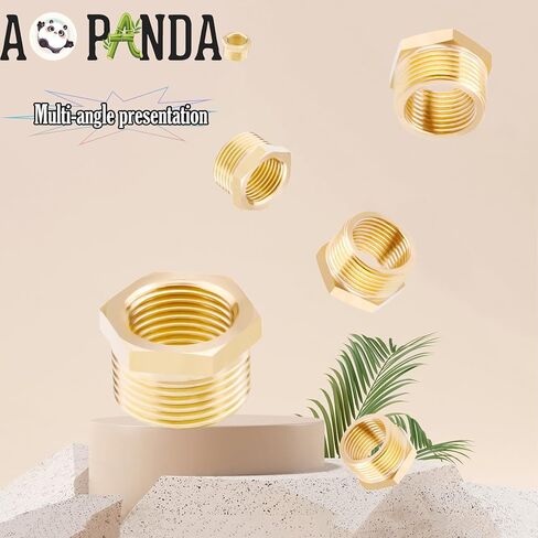 AOPANDA النحاس عرافة جلبة المخفض، 3/4 NPT ذكر X 1/2 NPT أنثى جلبة محول تركيب الأنابيب، (2 قطعة). in Saudi Arabia