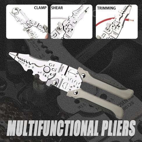 Multifunctional cable stripper crimper cable cutting pliers, adjustable automatic wire stripper tool, stainless steel multifunctional cable cutting stripper, crimping tool (1PCS) in Saudi Arabia
