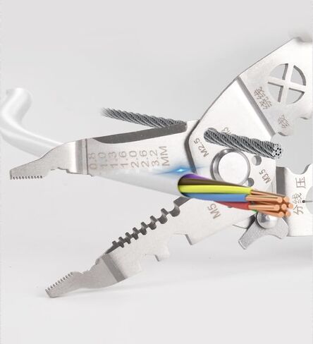 Multifunctional cable stripper crimper cable cutting pliers, adjustable automatic wire stripper tool, stainless steel multifunctional cable cutting stripper, crimping tool (1PCS) in Saudi Arabia