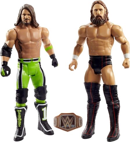 WWE Daniel Bryan vs AJ Styles Battle Pack Series #64 مع شخصيتين مفصليتين مقاس 6 بوصات ومعدات حلقية in Kuwait