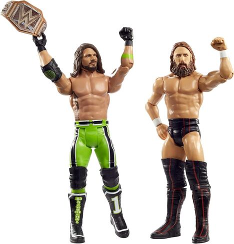 WWE Daniel Bryan vs AJ Styles Battle Pack Series #64 مع شخصيتين مفصليتين مقاس 6 بوصات ومعدات حلقية in Kuwait