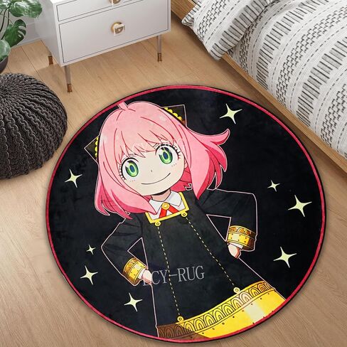 Anime Rug Bedrooms Anime Area Round Shape Carpet Rug Non Slip Ultra Soft Circular Rugs Dorm Gaming Room Best Decor, 39×39 in Saudi Arabia