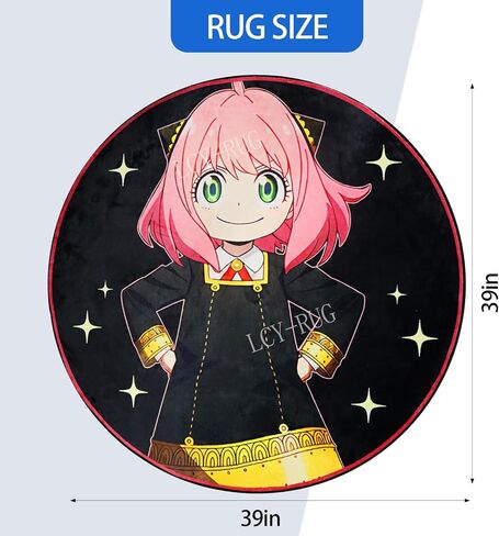 Anime Rug Bedrooms Anime Area Round Shape Carpet Rug Non Slip Ultra Soft Circular Rugs Dorm Gaming Room Best Decor, 39×39 in Saudi Arabia