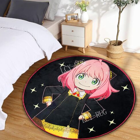 Anime Rug Bedrooms Anime Area Round Shape Carpet Rug Non Slip Ultra Soft Circular Rugs Dorm Gaming Room Best Decor, 39×39 in Saudi Arabia
