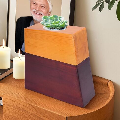 jxgzyy الجرار لرماد الإنسان الكبار الذكور الإناث جرة حرق النبات مع المفصل المغناطيسي الصلبة جرة تذكارية خشبية مع وعاء السيراميك الجرار الزخرفية الجرار الجنائزية الكبيرة لرماد الحيوانات الأليفة القط الكلب جرة in Kuwait