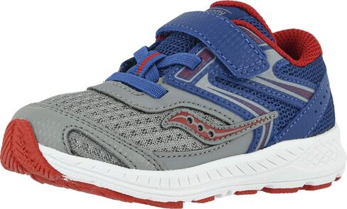 Saucony Kids Baby Boy's S-Cohesion 13 Jr (طفل صغير) أزرق/رمادي/أحمر جلد/شبكي in Saudi Arabia