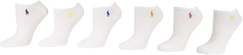 LAUREN Ralph Lauren 6 قطع من الجوارب المسطحة ذات القطع المنخفضة جدًا باللون الأبيض، مقاس 9-11 (مقاس السيدات الأمريكي 4-10.5) in Kuwait
