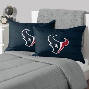 FOCO NFL Team Color Big Logo Bedding Standard 2-Pack Pillowcases