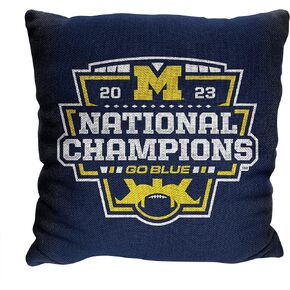Northwest NCAA Michigan Wolverines 2023 FBC National Champions Woven Tapestry Throw Pillow, 18" x 20", Logo