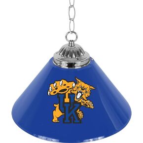 Trademark Global Pendant Light - University of Kentucky Wild Cat 14-Inch Single Hanging Lamp with Pull Chain for Bar, Garage, or Man Cave Accessories