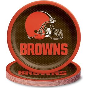 Cleveland Browns Party Plates - 9" (Pack of 8) - Premium Quality & Durable Paper - Perfect for Tailgating, Game Day Celebrations & Football-Themed Parties