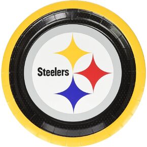 Pittsburgh Steelers Round Paper Plates - Pack of 48 (9") - Multicolor - Perfect for Game Day Parties, Tailgates & Fan Gatherings