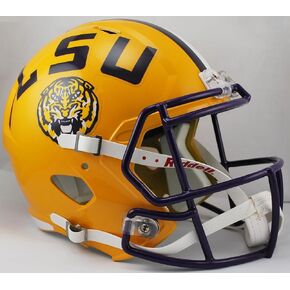 NCAA LSU Tigers Full Size Speed Replica Helmet, Yellow, Medium