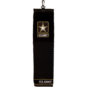 Team Golf Military Embroidered Golf Towel, Checkered Scrubber Design, Embroidered Logo