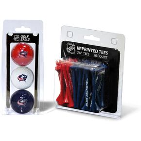 Team Golf NHL Logo Imprinted Golf Balls (3 Count) & 2-3/4" Regulation Golf Tees (50 Count), Multi Colored