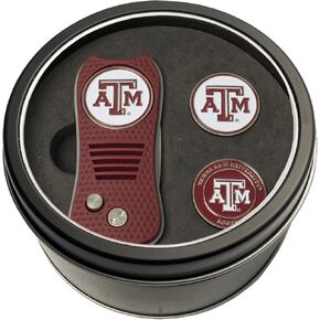 Team Golf NCAA Gift Set Switchblade Divot Tool with 3 Double-Sided Magnetic Ball Markers, Patented Single Prong Design, Causes Less Damage to Greens, Switchblade Mechanism