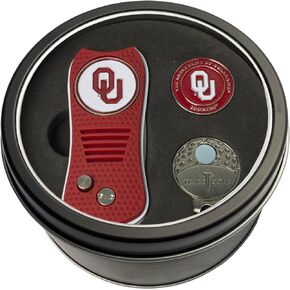Team Golf NCAA Gift Set Switchblade Divot Tool, Cap Clip, & 2 Double-Sided Enamel Ball Markers, Patented Design, Less Damage to Greens, Switchblade Mechanism