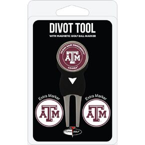 Team Golf NCAA Divot Tool with 3 Golf Ball Markers Pack, Markers are Removable Magnetic Double-Sided Enamel