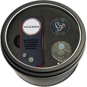 Team Golf NFL Gift Set Switchblade Divot Tool, Cap Clip, & 2 Double-Sided Enamel Ball Markers, Patented Design, Less Damage to Greens, Switchblade Mechanism