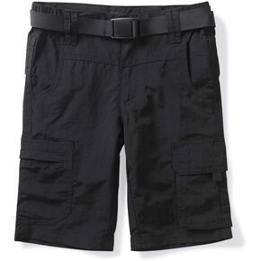 Boys' & Men Quick Dry Hiking Shorts Elastic Waist Athletic Outdoor Camping Fishing Black Tag 170-11-12 Years
