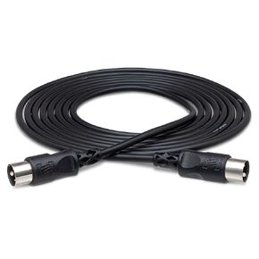 Hosa MID-301BK 5-Pin DIN to 5-Pin DIN MIDI Cable, 1 Foot