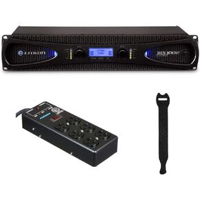 Crown Audio XLS 1002 Stereo Power Amplifier with Furman SS6B 6 Plug Surge Protector & 10-Pack Straps Bundle