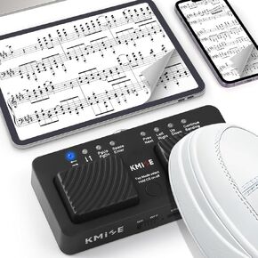 Kmise Wireless Page Turner Pedal, Small Silent Ipad Foot Pedal Page Turner for Android | iOS | Windows, 48 Hours Long Battery Endurance Cordless Page Turner Pedal for Flip Pages from music Softwares.