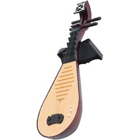 Amosfun Chinese Lute Model Vintage Style Pipa Chinese Guitar Model Instrument Prop Traditional National Stringed Instrument for Singing Dancing Random Style