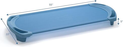 مهود القيلولة SpaceLine من Angeles، سرير نوم للأطفال في مرحلة ما قبل المدرسة والرعاية النهارية، مقاس طفل صغير، مجموعة من 4 قطع، أزرق Wedgewood in Kuwait