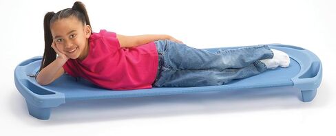 مهود القيلولة SpaceLine من Angeles، سرير نوم للأطفال في مرحلة ما قبل المدرسة والرعاية النهارية، مقاس طفل صغير، مجموعة من 4 قطع، أزرق Wedgewood in Kuwait