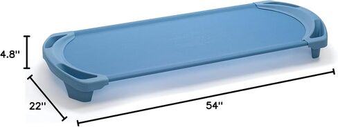 مهود القيلولة SpaceLine من Angeles، سرير نوم للأطفال في مرحلة ما قبل المدرسة والرعاية النهارية، مقاس طفل صغير، مجموعة من 4 قطع، أزرق Wedgewood in Kuwait