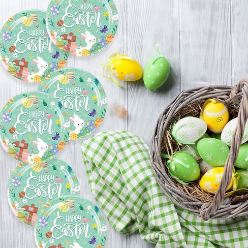 24 قطعة من أطباق ورق عيد الفصح للاستعمال مرة واحدة على شكل أرنب عيد الفصح للبالغين والأطفال، أدوات مائدة عيد الفصح السعيدة للاستعمال مرة واحدة، أطباق ورقية على شكل أرنب الربيع لحفلة عيد الفصح in Kuwait