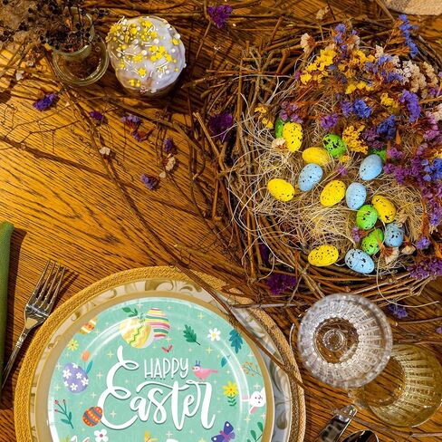 24 قطعة من أطباق ورق عيد الفصح للاستعمال مرة واحدة على شكل أرنب عيد الفصح للبالغين والأطفال، أدوات مائدة عيد الفصح السعيدة للاستعمال مرة واحدة، أطباق ورقية على شكل أرنب الربيع لحفلة عيد الفصح in Kuwait