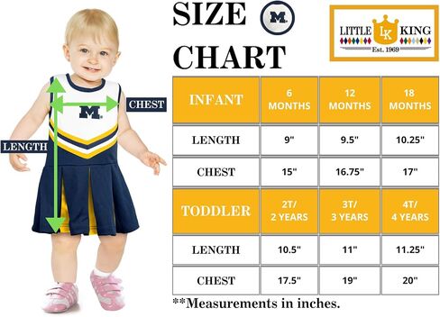 فستان Little King NCAA للرضع/البنات الصغار من قطعة واحدة مقاسات 6M 12M 18M 2T 3T 4T in Kuwait
