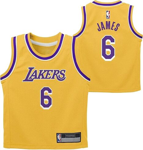 قميص Outerstuff Lebron James Los Angeles Lakers باللون الأصفر رقم 6 للرضع والأطفال الصغار من فريق Color Home Swingman in Saudi Arabia
