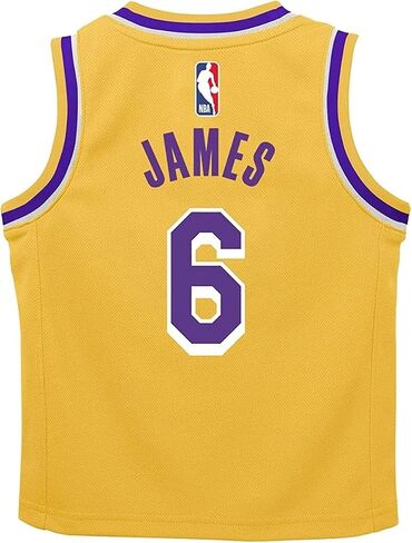 قميص Outerstuff Lebron James Los Angeles Lakers باللون الأصفر رقم 6 للرضع والأطفال الصغار من فريق Color Home Swingman in Saudi Arabia