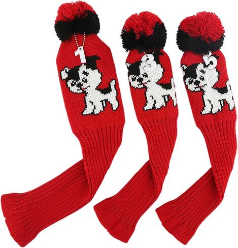 Golf Head Covers for Driver Woods Fairway Hybrids, Long Neck Golf Club Headcovers Set with Number Tags 1 3 5（3pcs） in Saudi Arabia