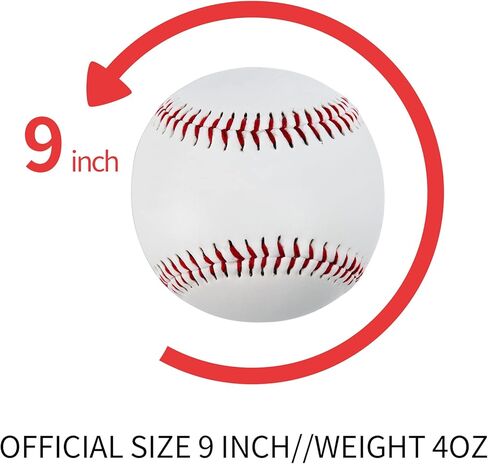 Leather Baseball 12 Pack Official League Baseballs Competition Level Baseball Balls for Youth/Adult 9 inch Practice Training Autographs Baseball(One Dozen) in Kuwait