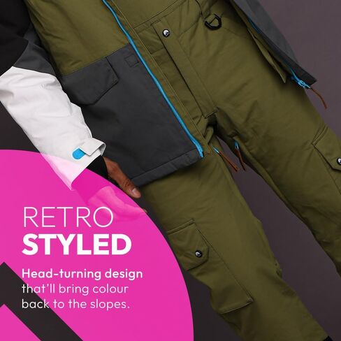Yeh Man Ski & Snowboard Bib Pants | Khaki | Waterproof & Breathable, Insulated | Recycled Nylon in Saudi Arabia